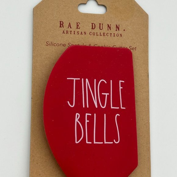 Rae Dunn "Jingle Bells" Christmas Spatula + Cookie Cutter Set - Picture 4 of 5